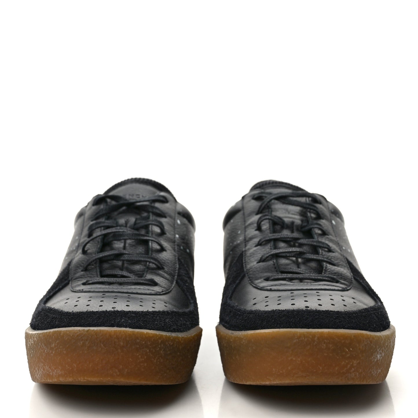 Calfskin Mens Set 3 Logo Tennis Sneakers 41 Black White