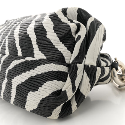 Bottega Veneta Nappa Zebra Print The Pouch Chain White Black 10 of 12