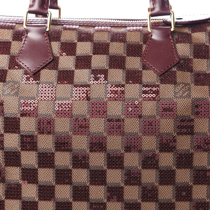 Louis Vuitton Damier Paillettes Speedy 30 Rouge 9 of 13