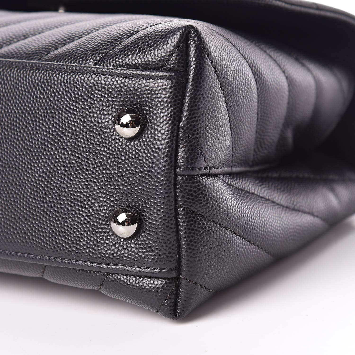 Chanel Caviar Chevron Quilted Mini Coco Handle Flap Black 10 of 11