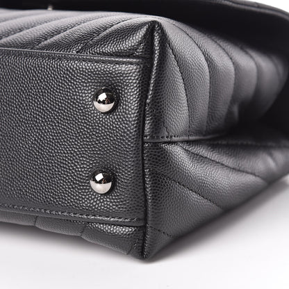 Chanel Caviar Chevron Quilted Mini Coco Handle Flap Black 10 of 11