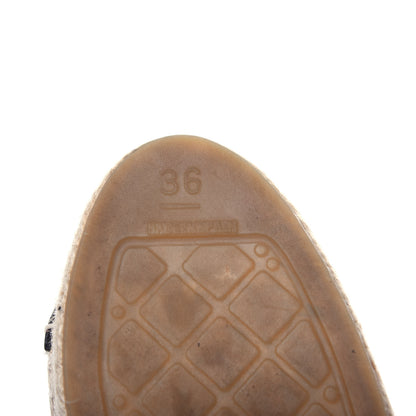 Chanel Knitted Wool Lambskin Chain CC Espadrilles 36 Beige Black 10 of 11
