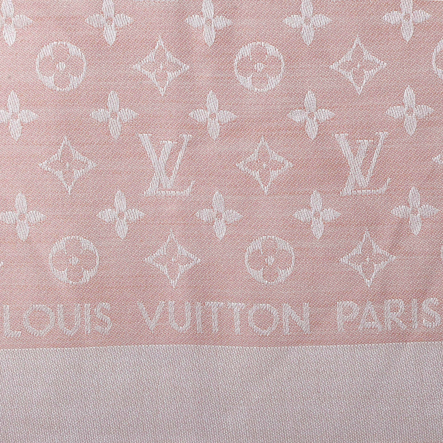 Silk Wool Monogram Denim Shawl Rose