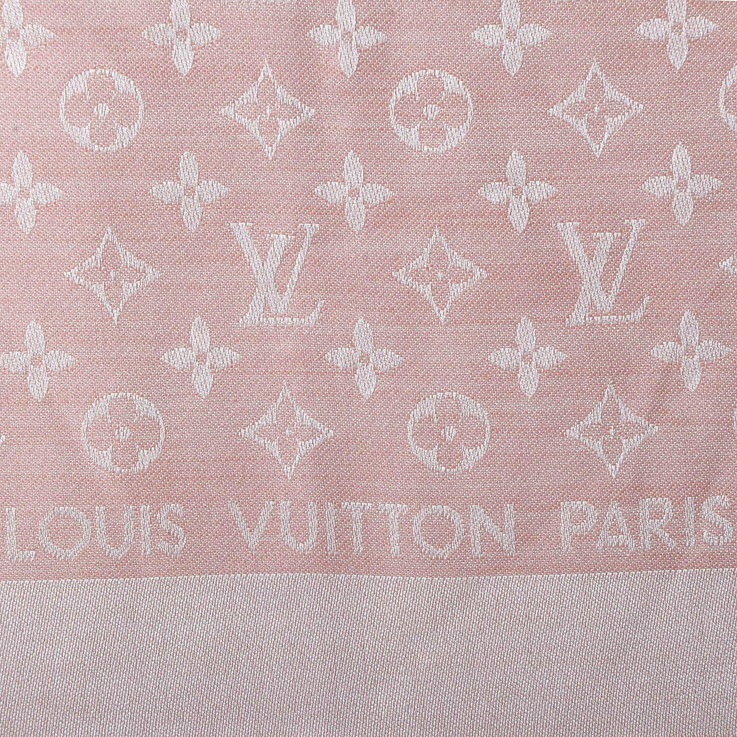 Louis Vuitton Silk Wool Monogram Denim Shawl Rose 1 of 5