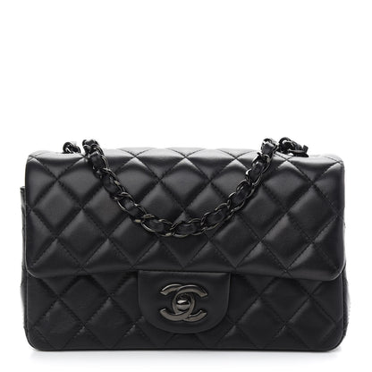 Chanel Lambskin Quilted Mini Rectangular Flap So Black 1 of 8