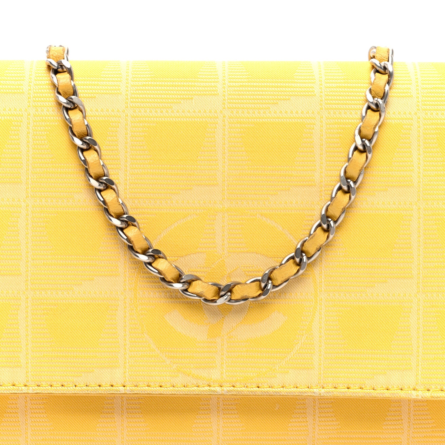Chanel Nylon Travel Wallet On Chain WOC Yellow 8 of 10