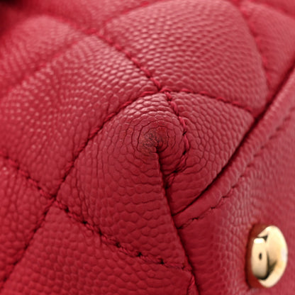 Chanel Caviar Quilted Mini Coco Handle Flap Dark Pink 12 of 14