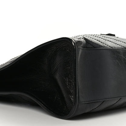 Saint Laurent Crinkled Calfskin Matelasse Monogram Large Niki Shopper Tote Black 7 of 8