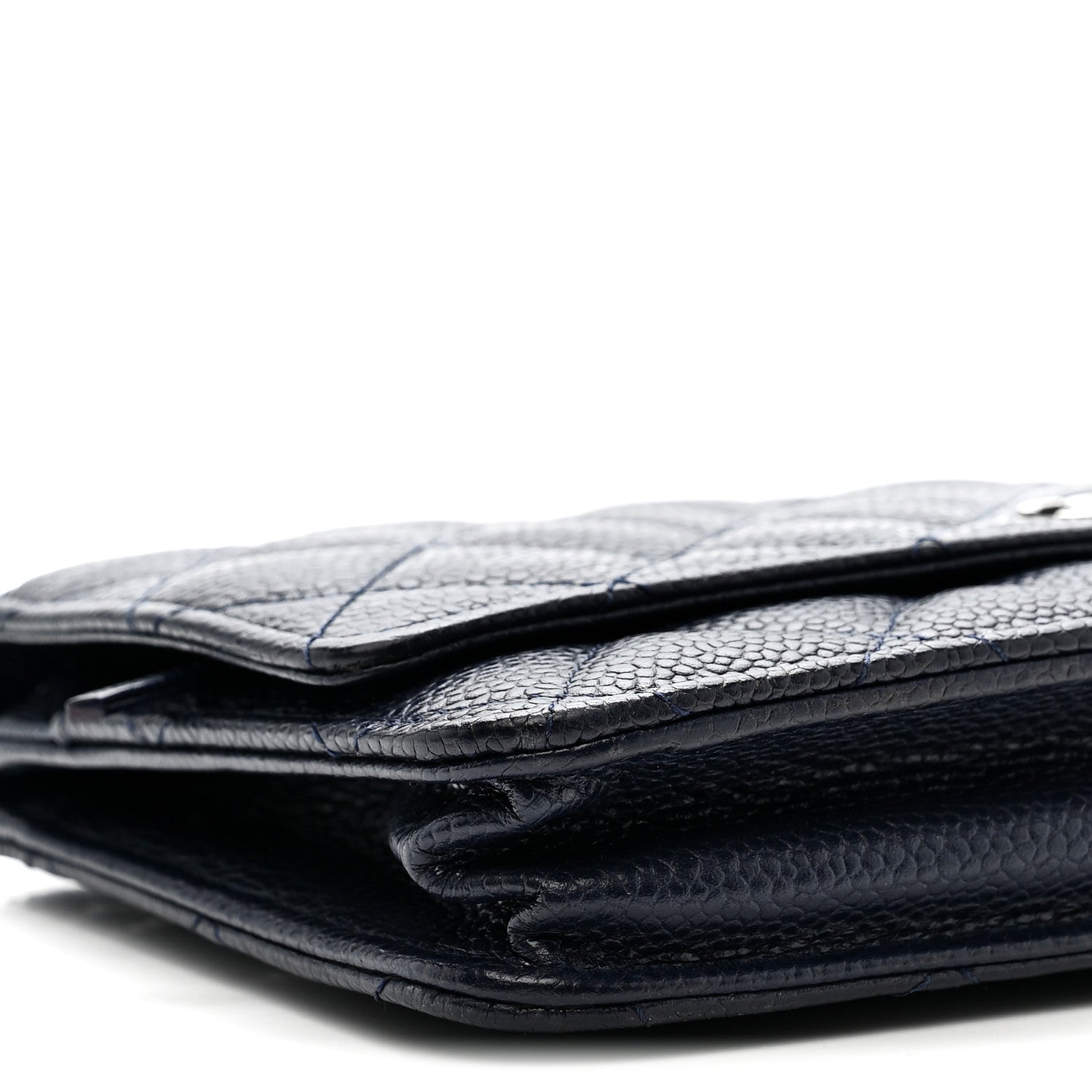 Chanel Caviar Quilted Wallet on Chain WOC Navy Blue 10 of 11