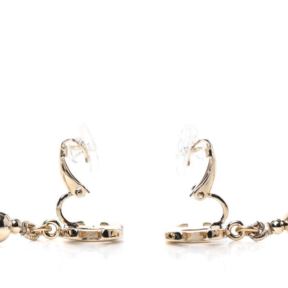 Chanel Metal CC Bead Drop Clip On Earrings 3 of 4