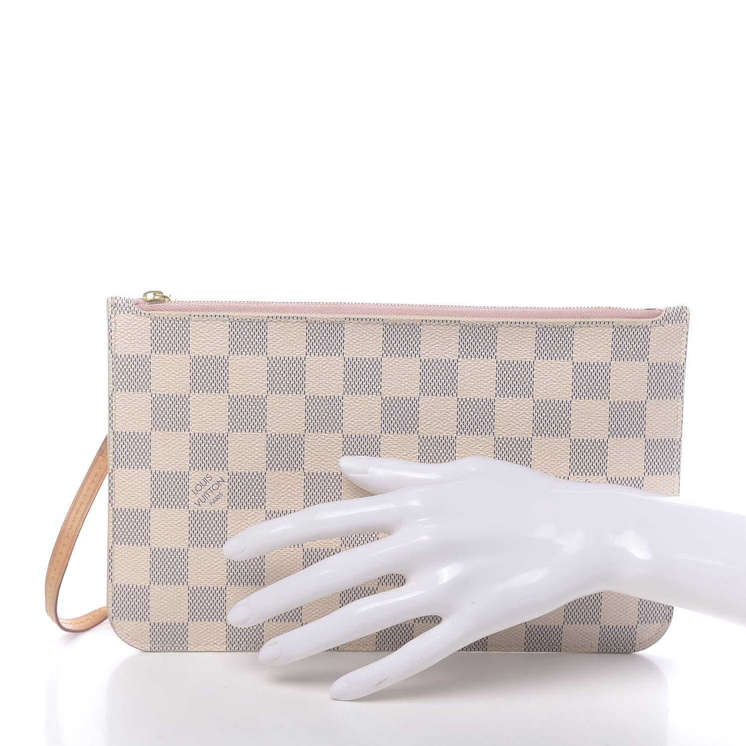 Louis Vuitton Damier Azur Neverfull MM GM Pochette Rose Ballerine 2 of 8