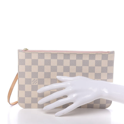 Louis Vuitton Damier Azur Neverfull MM GM Pochette Rose Ballerine 2 of 8