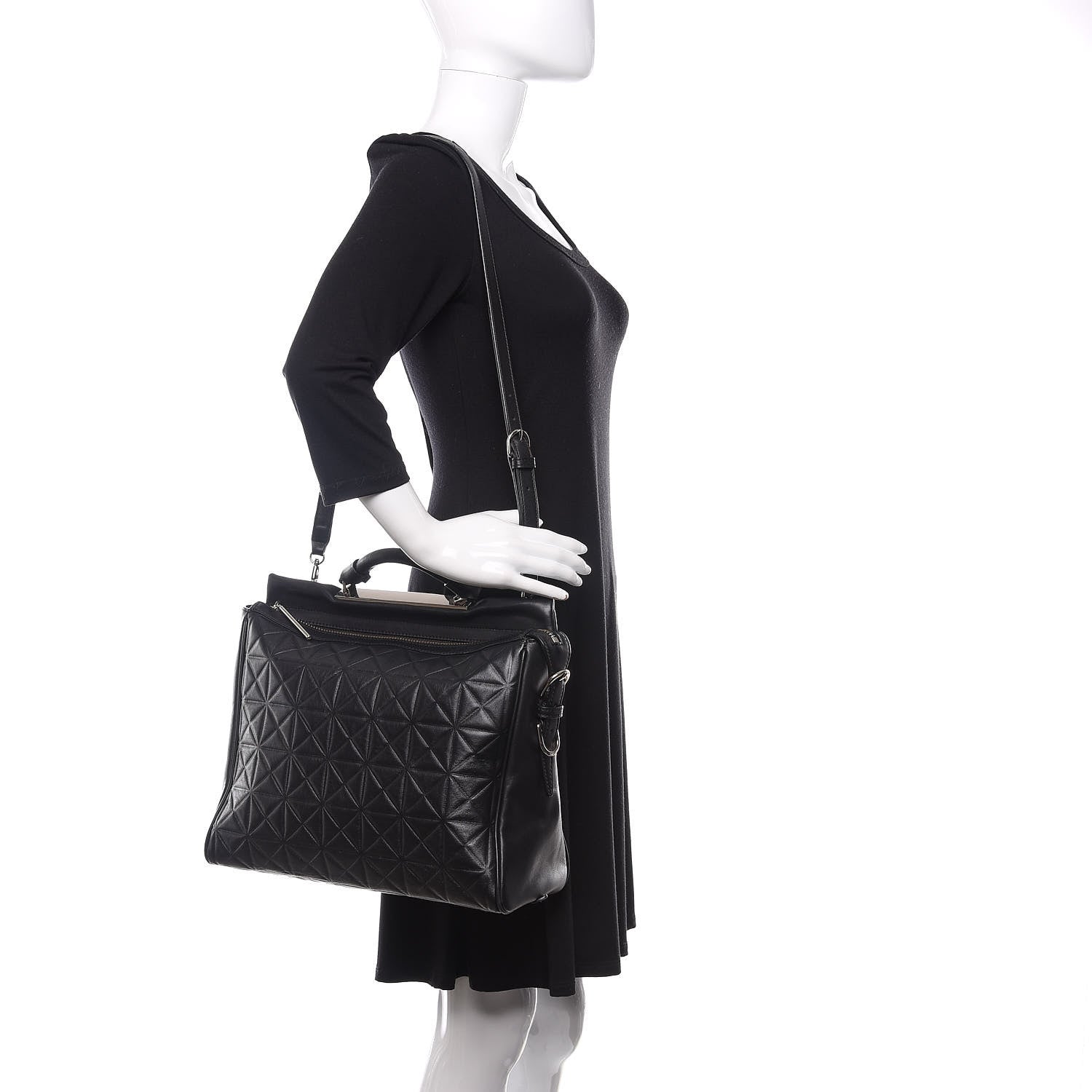 3.1 Phillip Lim 3.1 Calfskin Embossed Large Ryder Satchel Black 3 of 10