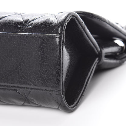 Chanel Glazed Crackled Calfskin Quilted Mademoiselle Flap Black 10 of 13