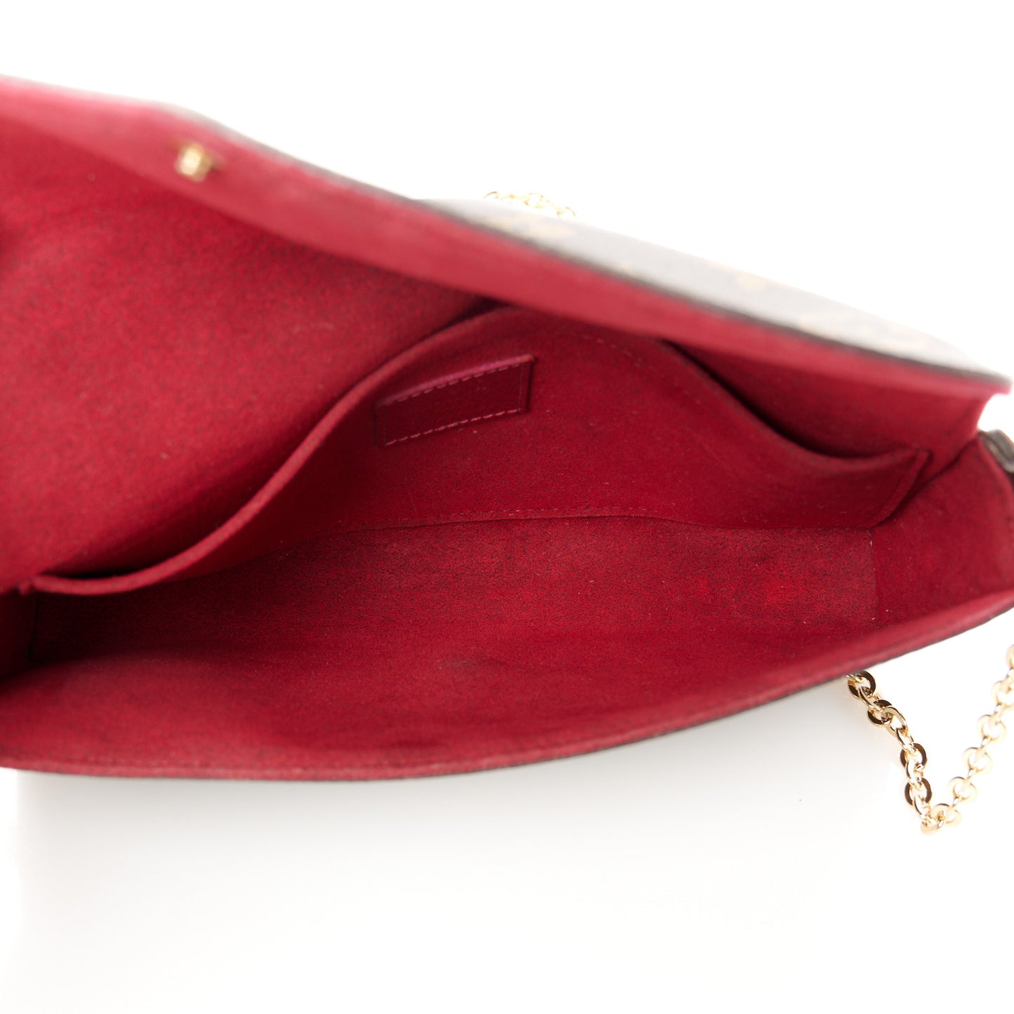 Monogram Pochette Felicie Chain Wallet Fuchsia