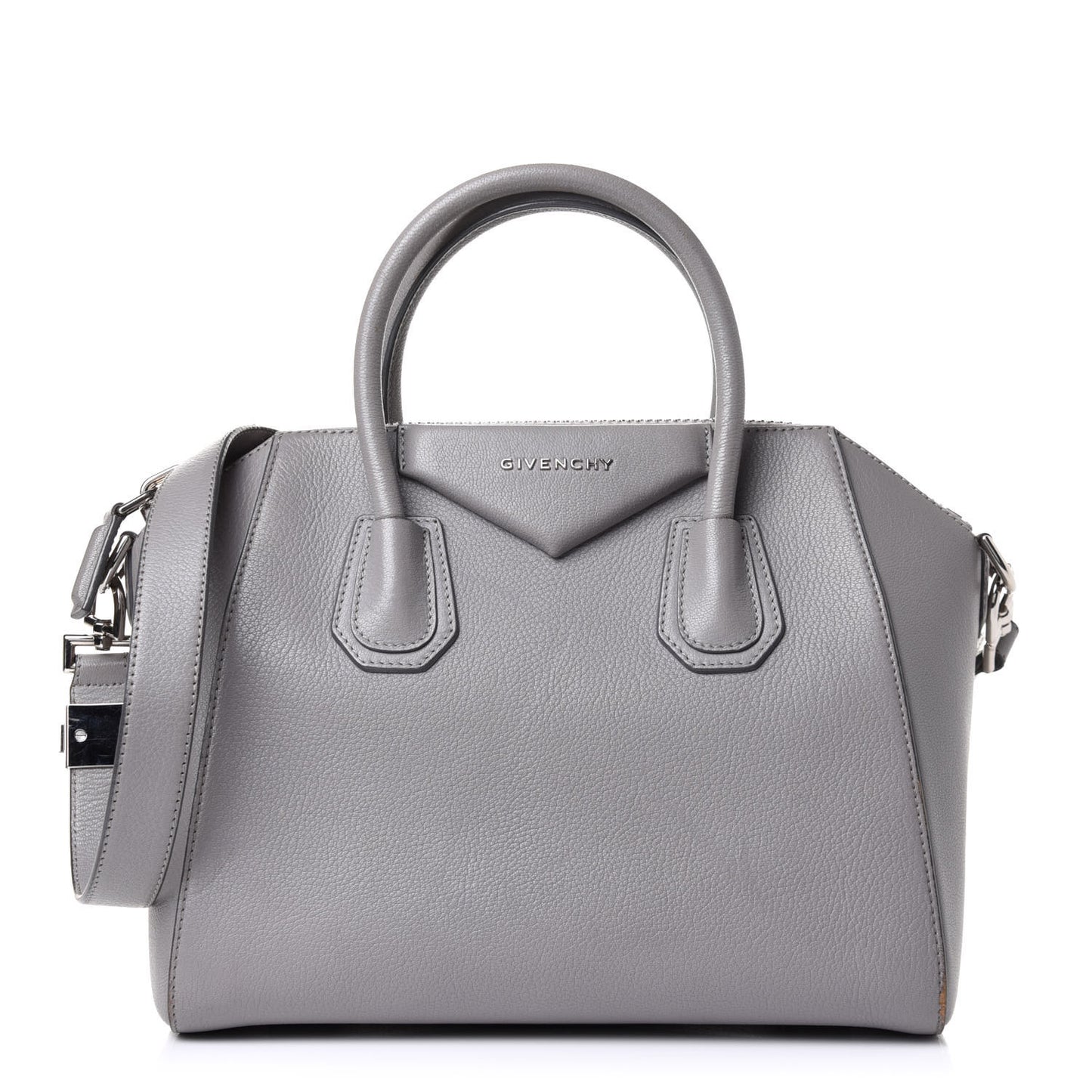 Sugar Goatskin Small Antigona Pearl Grey