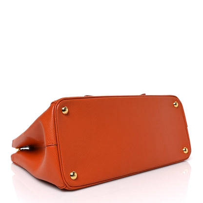 Prada Saffiano Lux Galleria Front Pocket Tote Papaya Cobalto 4 of 8