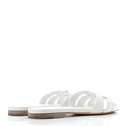 Saint Laurent Calfskin Tribute 05 Slide Sandals 36 White 4 of 8
