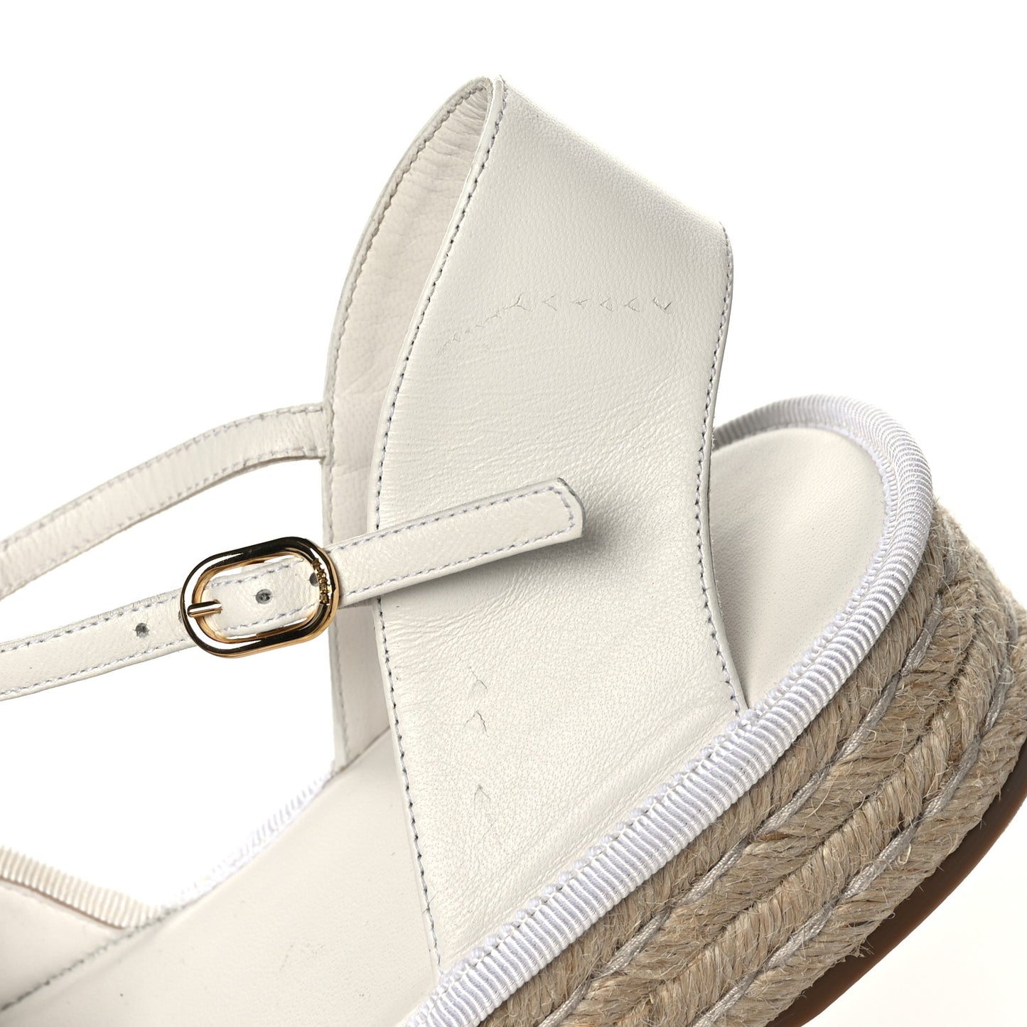 Nappa FF Embossed Espadrille Platform Sandals 36.5 Snow