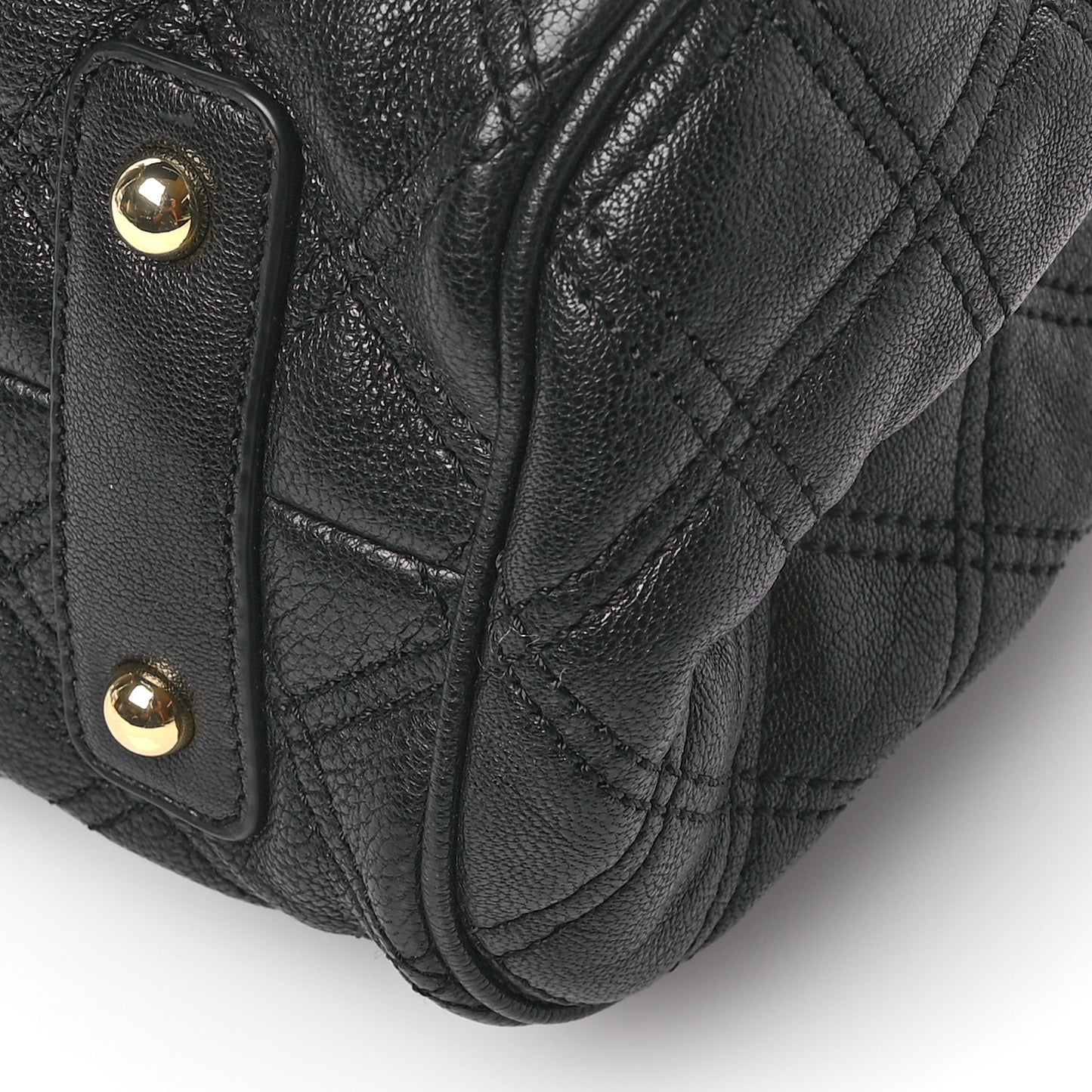 Calfskin Quilted Stam Black