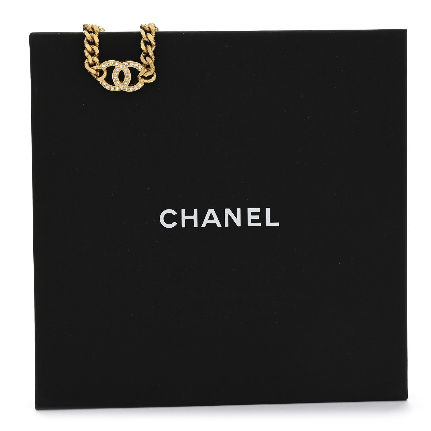Chanel Crystal Chain Link CC Choker Necklace Gold 7 of 7