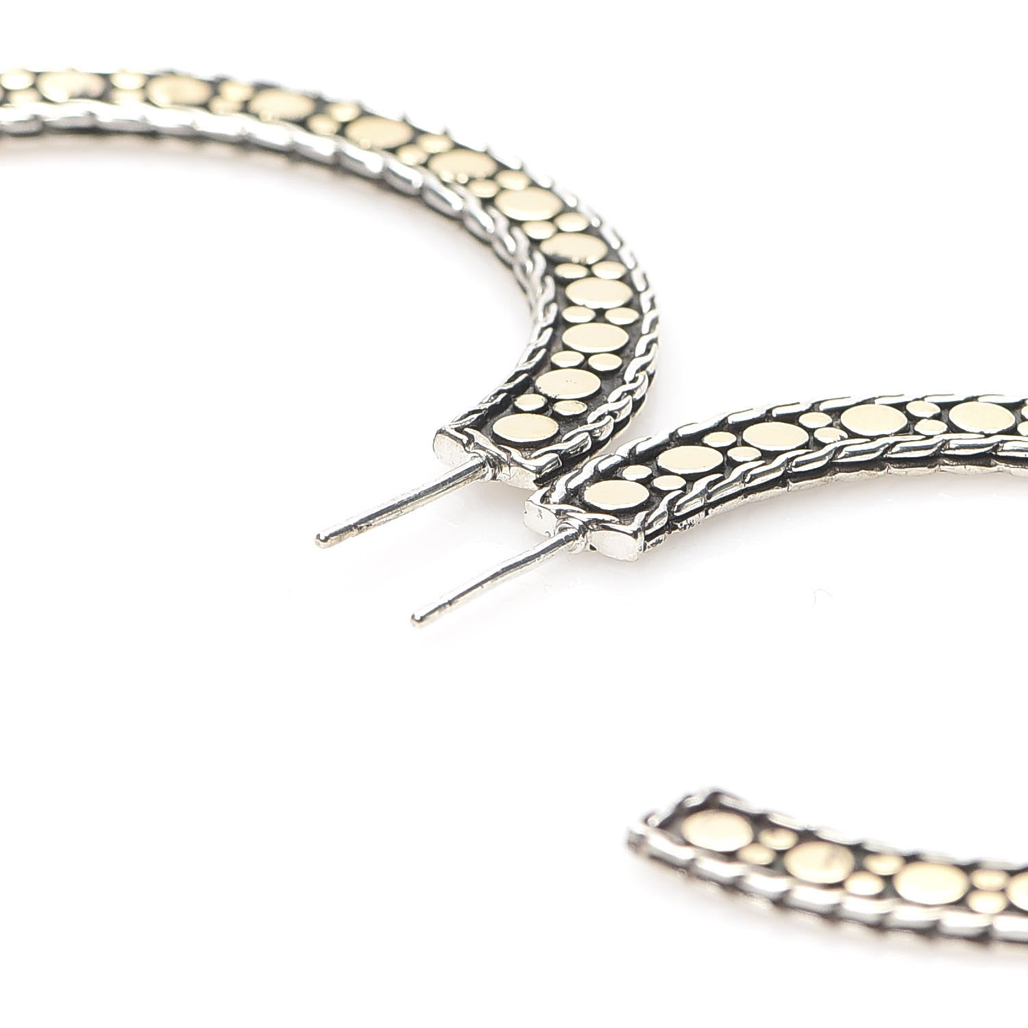 John Hardy Sterling Silver 18K Yellow Gold Dots Hoop Earrings 4 of 4