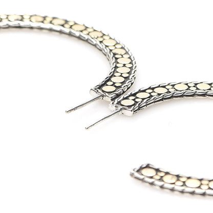 John Hardy Sterling Silver 18K Yellow Gold Dots Hoop Earrings 4 of 4