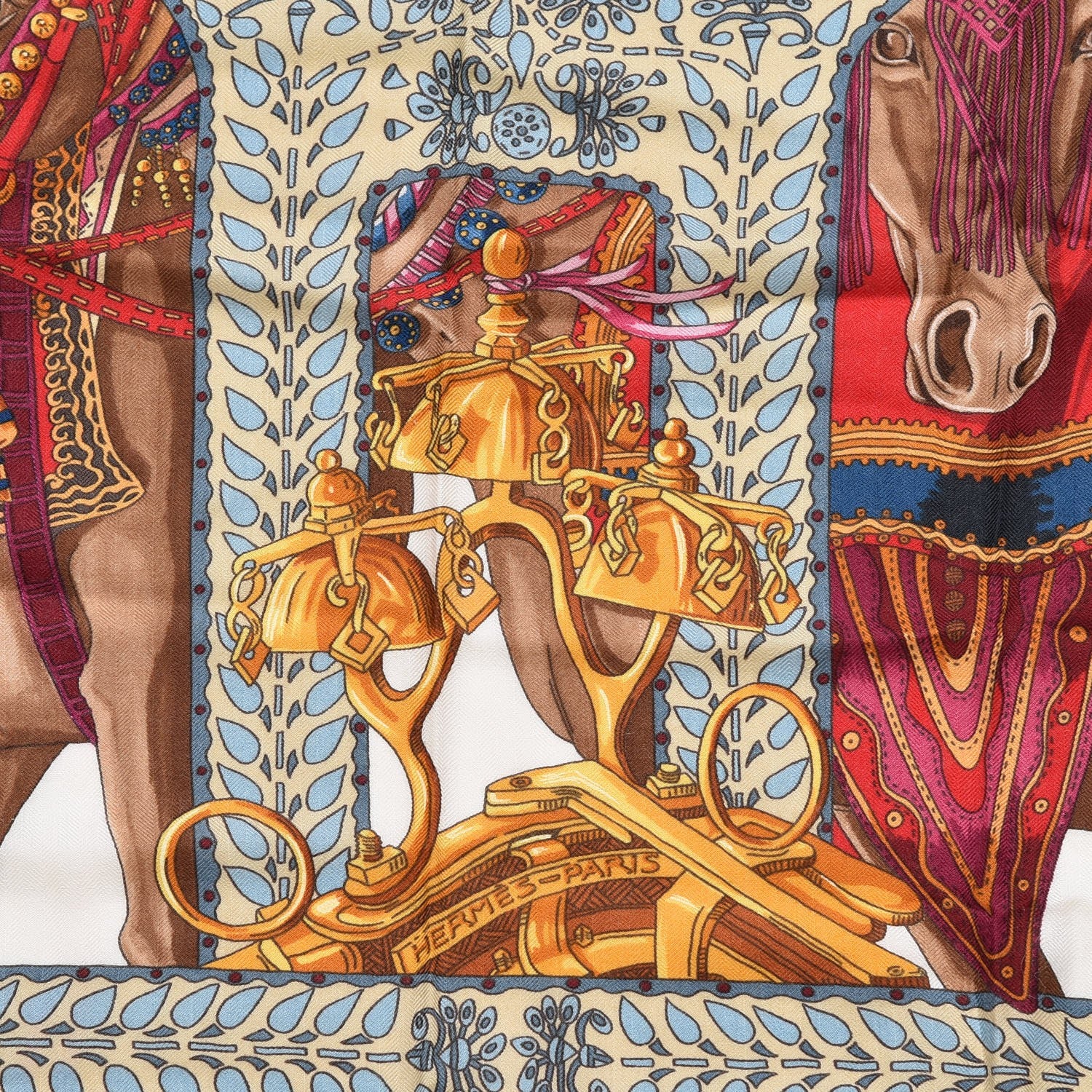 Hermes Cashmere Silk La Danse Du Cheval Shawl 140 6 of 8