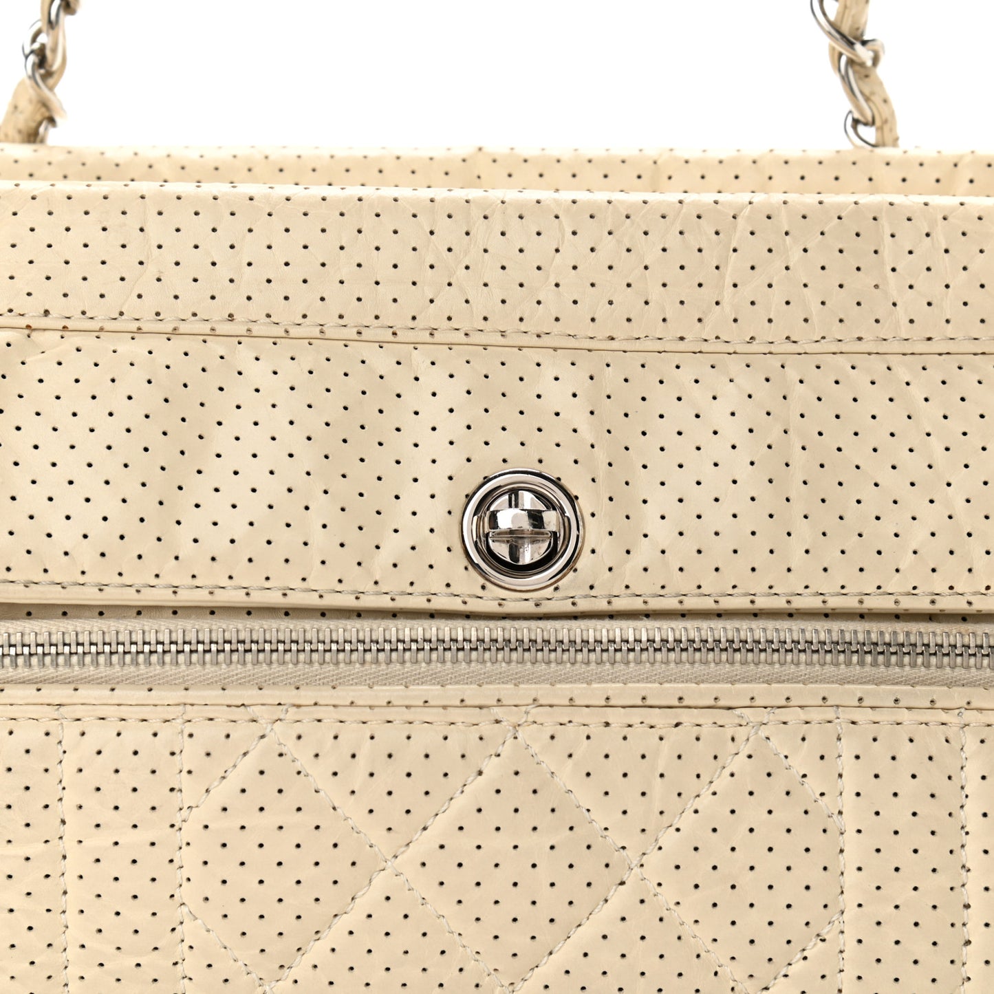Calfskin Perforated 50's Satchel Beige