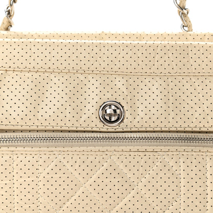 Chanel Calfskin Perforated 50's Satchel Beige 7 of 9
