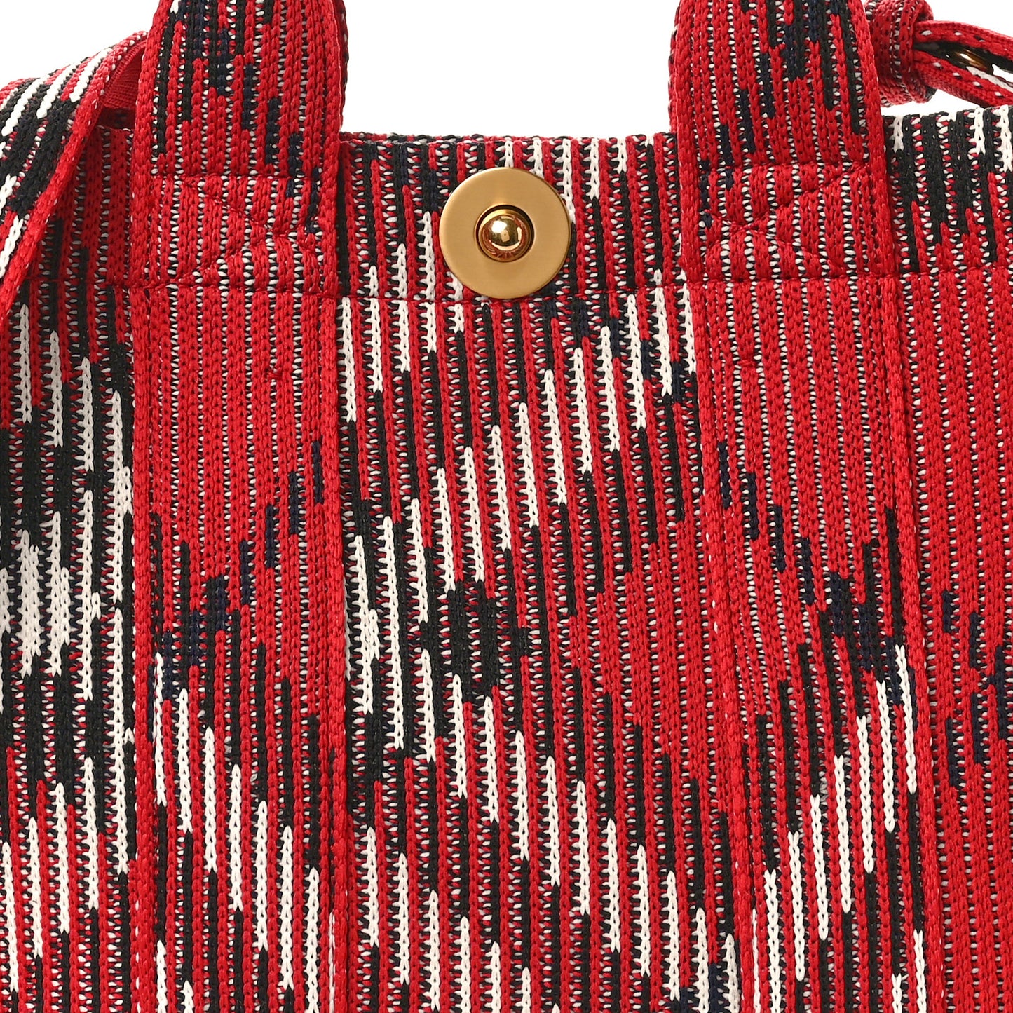 Knitted Check Mini Tote Scarlet