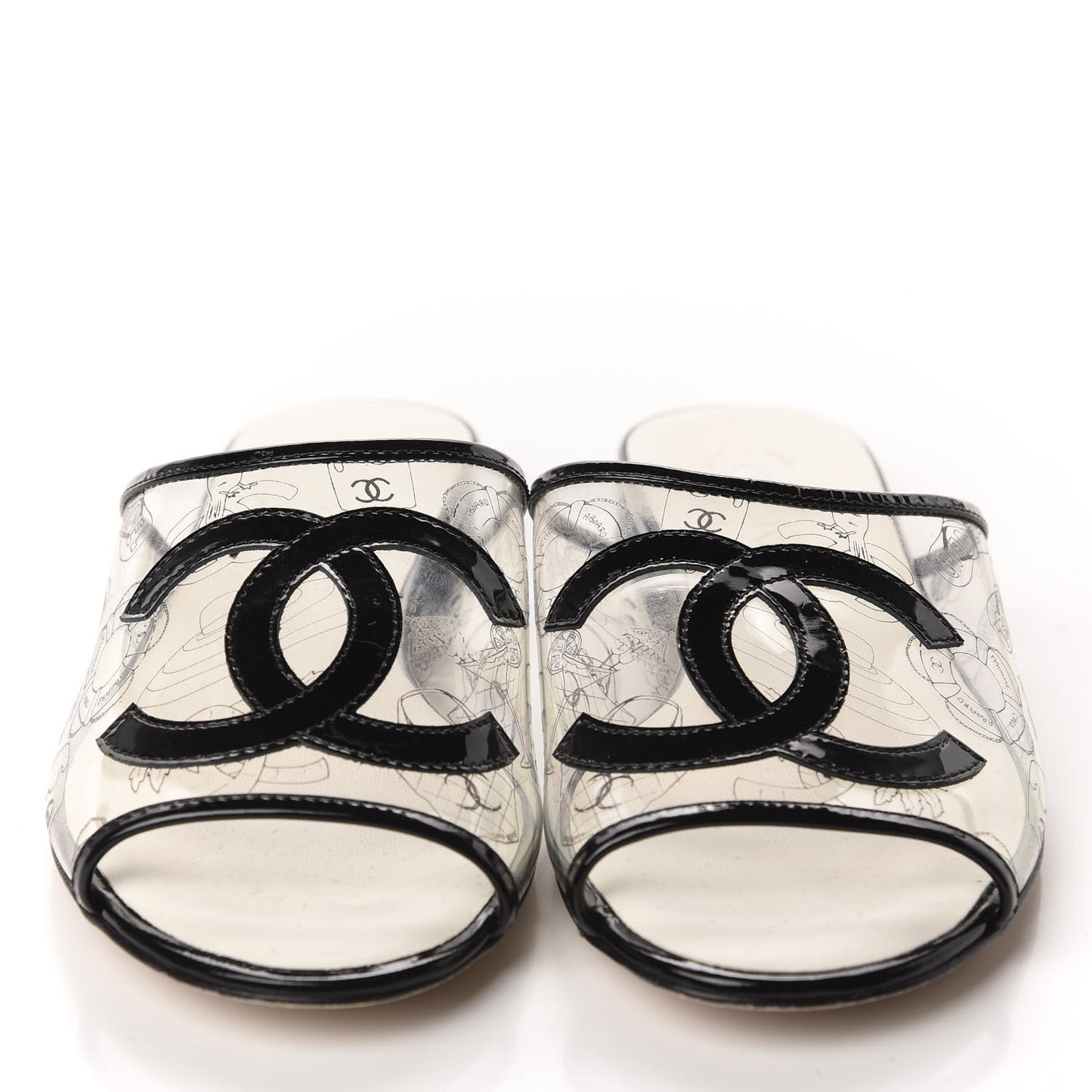Patent PVC CC Sandal Mule 37 Black