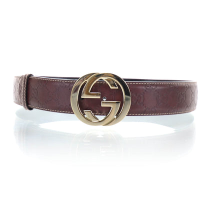 Gucci Guccissima GG Belt 85 34 Dark Red 1 of 5