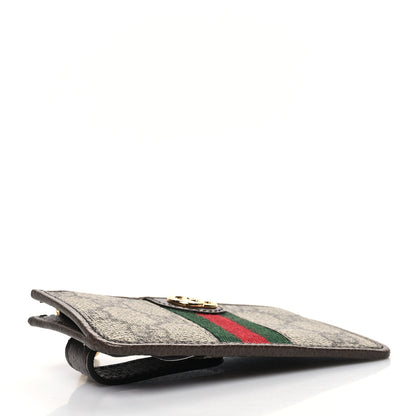 Gucci GG Supreme Monogram Web Ophidia Zip Card Case Brown 4 of 10