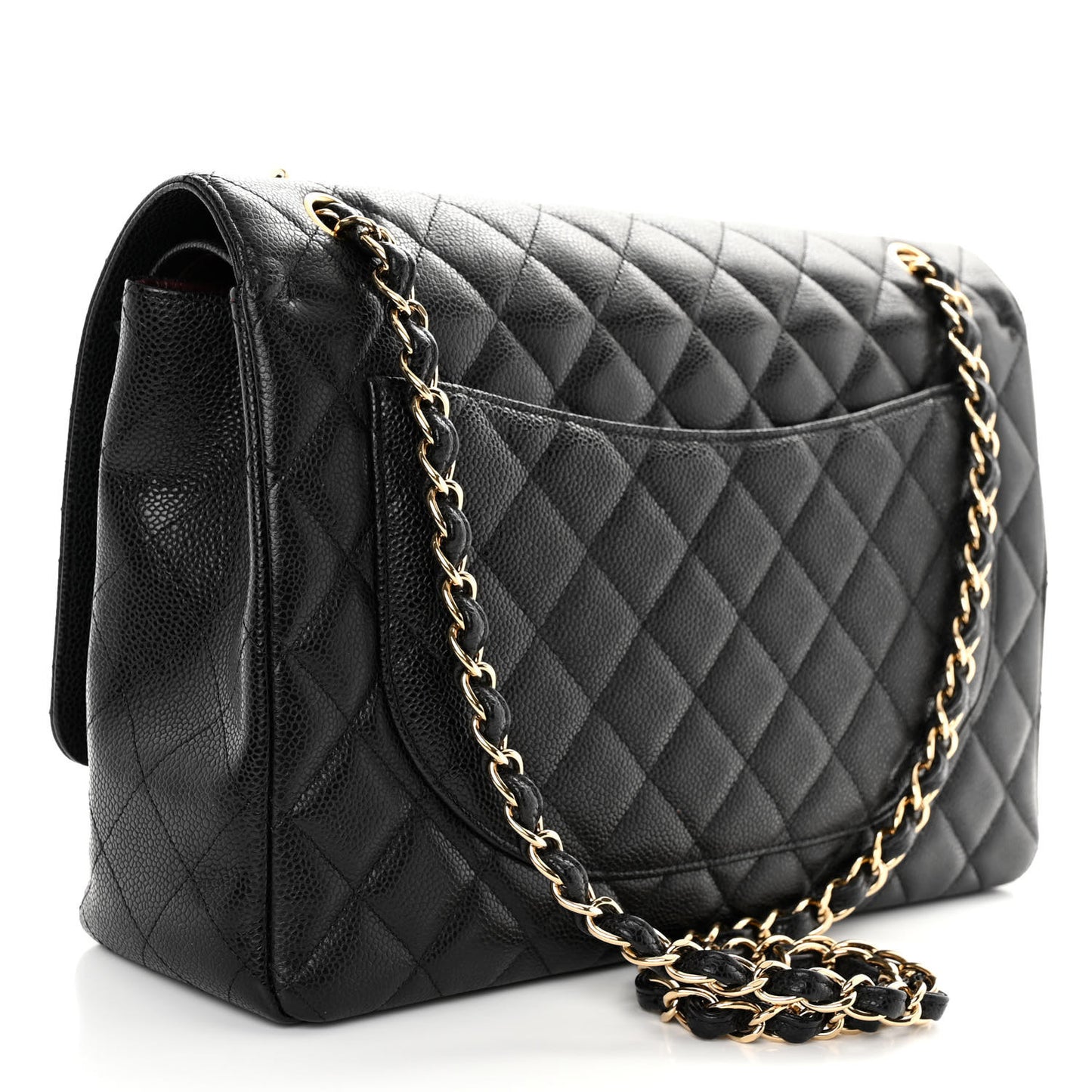 Caviar Quilted Maxi Double Flap Black