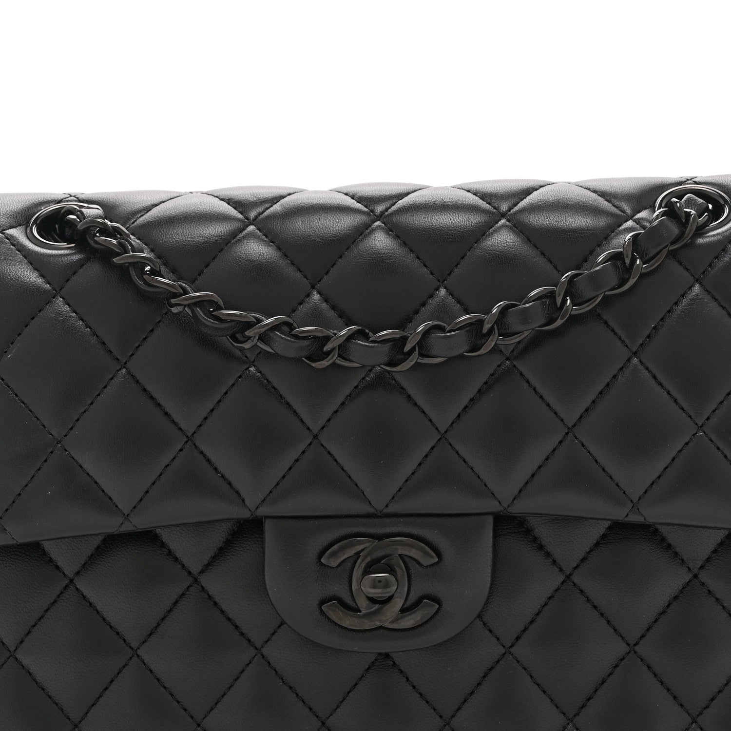 Chanel Lambskin Quilted Small Double Flap So Black 8 of 10