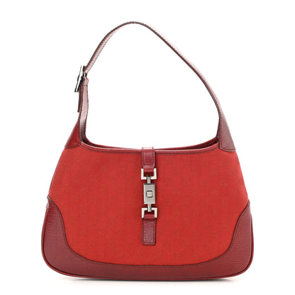Gucci Monogram Small Jackie O Hobo Red 1 of 7
