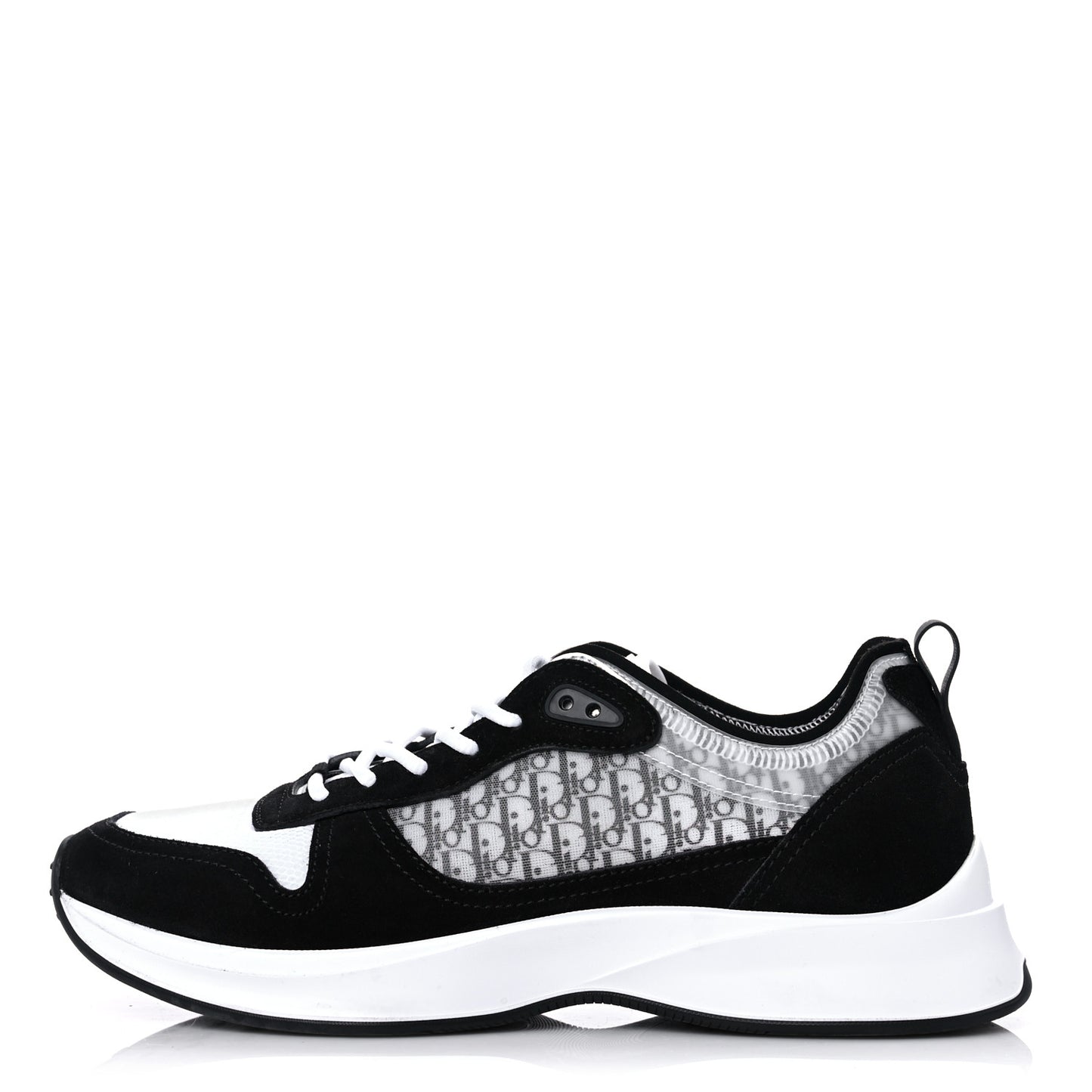 Suede Technical Mesh Oblique Mens B25 Runner Sneakers 42 Black White