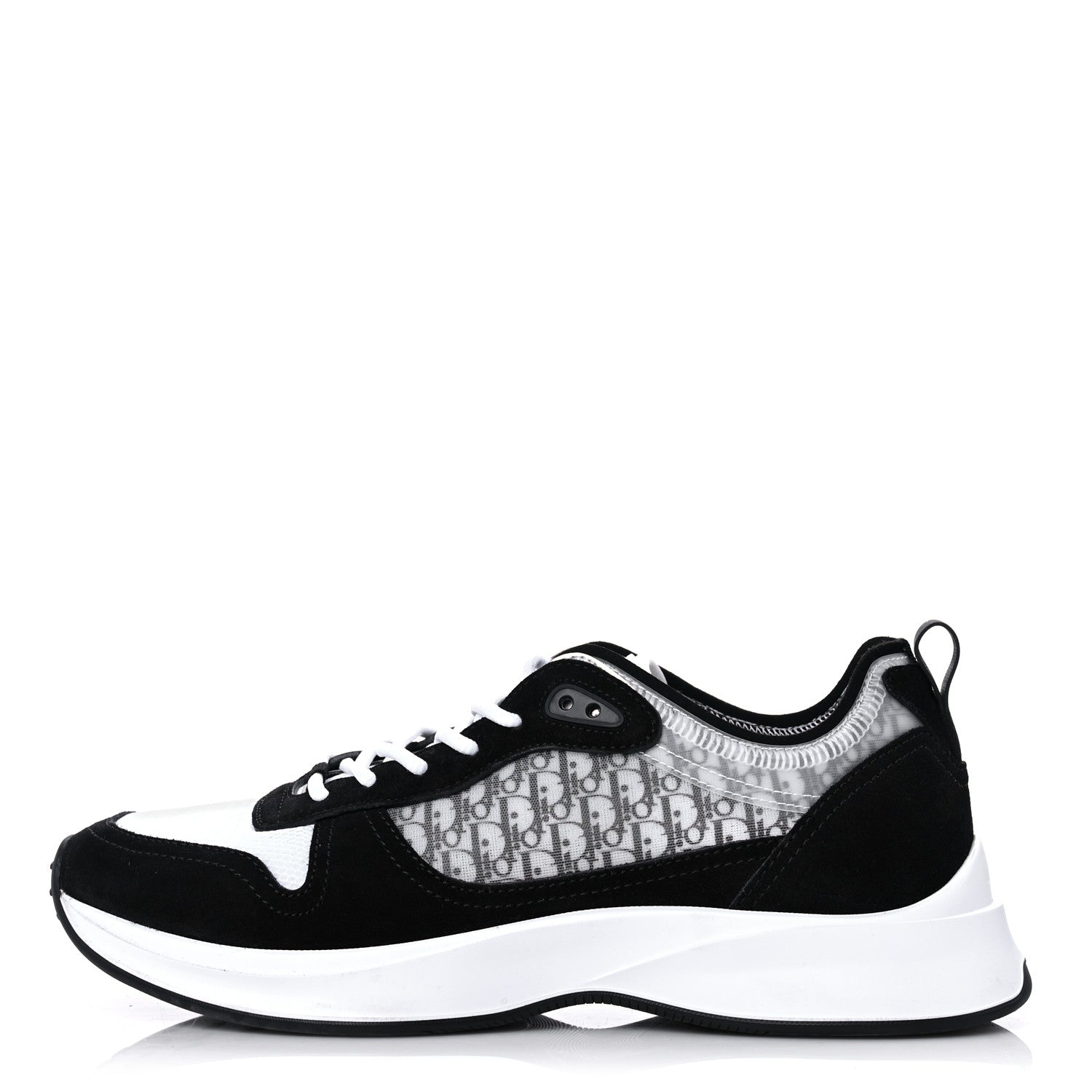 Christian Dior Suede Technical Mesh Oblique Mens B25 Runner Sneakers 42 Black White 1 of 12