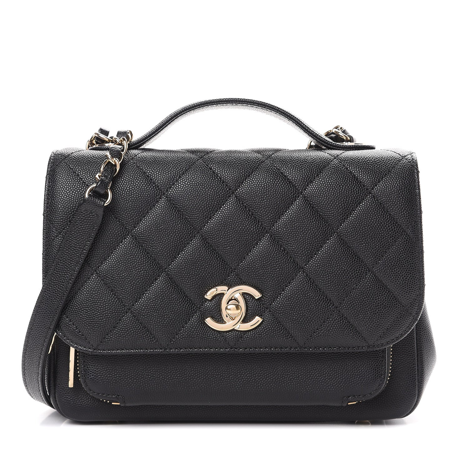 Caviar Quilted Small Business Affinity Flap Black