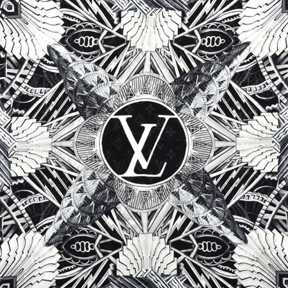 Louis Vuitton Silk Monogram Buildings Shawl Black 2 of 4