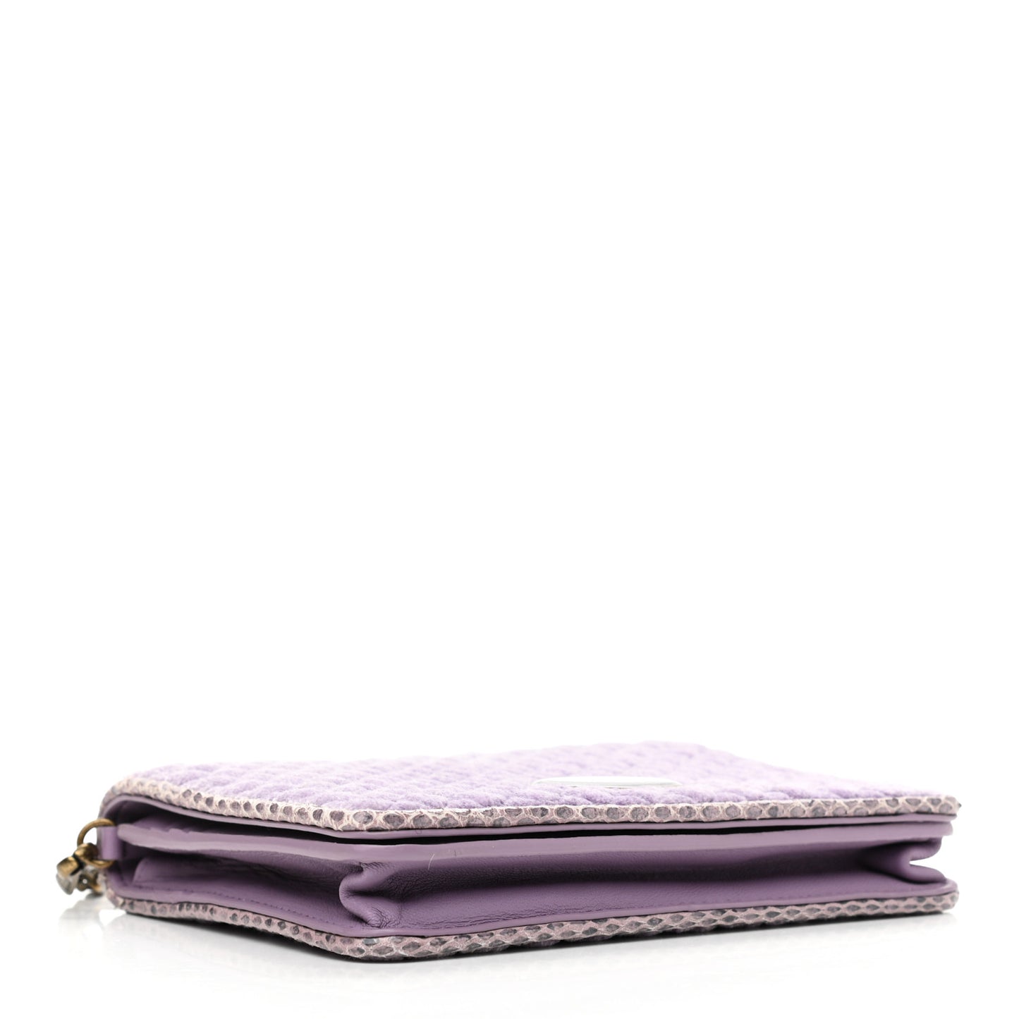 Velvet Ayers Intrecciato Butterfly Chain Wallet Lilac
