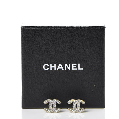 Chanel Crystal CC Earrings Silver 5 of 5
