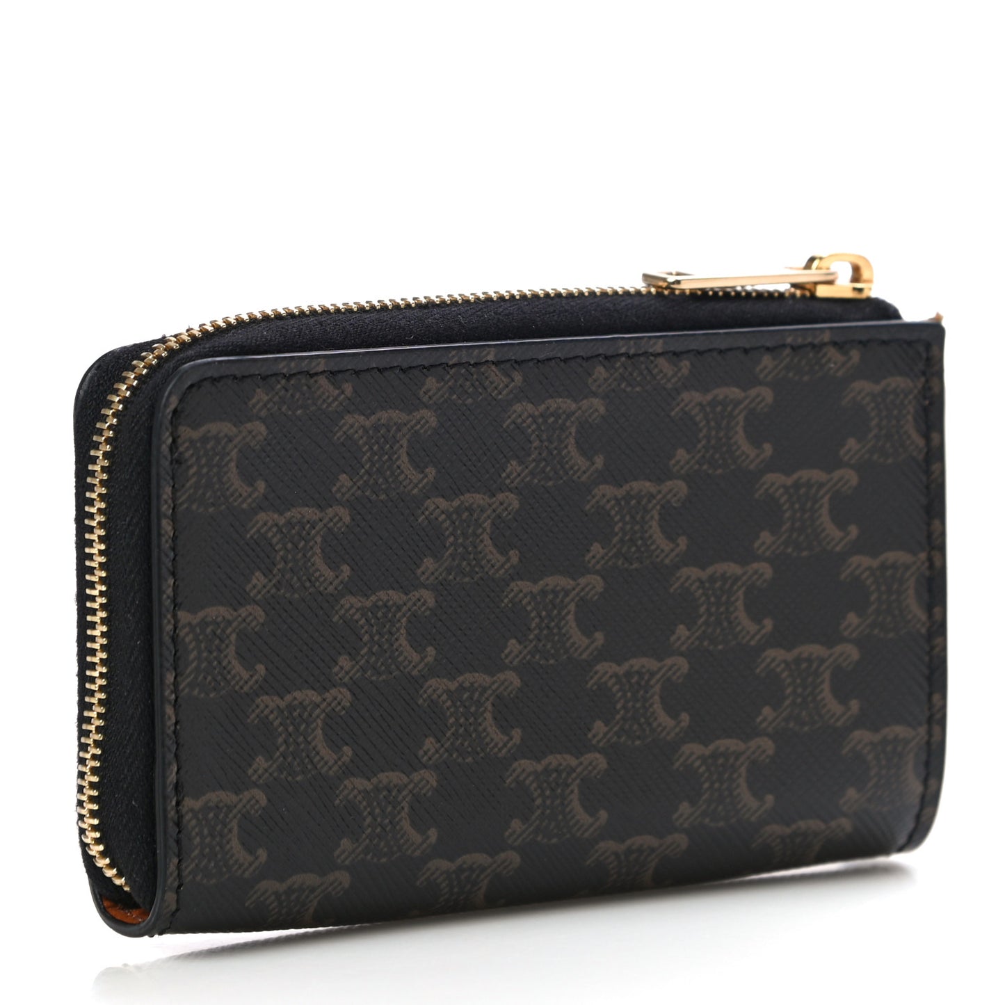 Triomphe Canvas Zipped Coin Purse Black