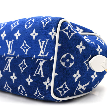 Louis Vuitton Jacquard Velvet Monogram LV Match Speedy Bandouliere 20 Blue 9 of 9