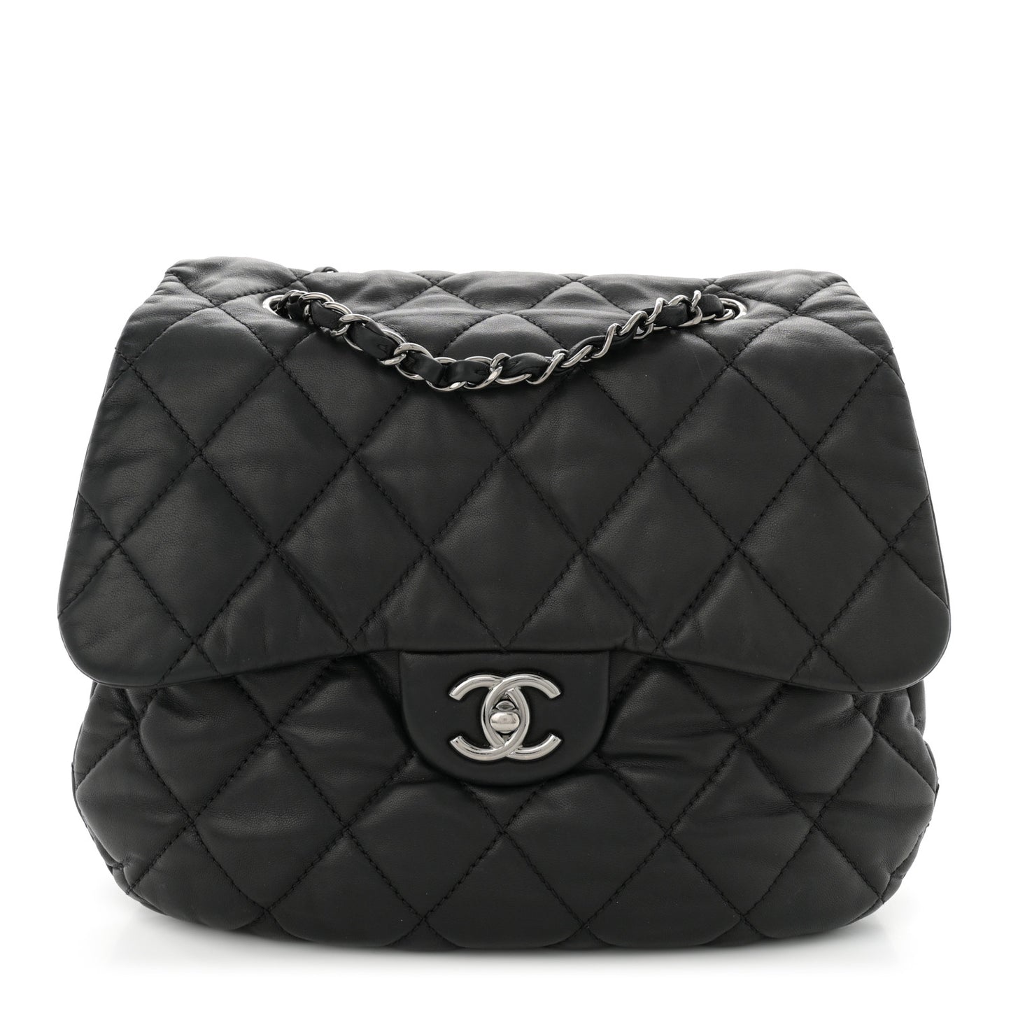Lambskin Quilted Large Chanel 3 Flap Black