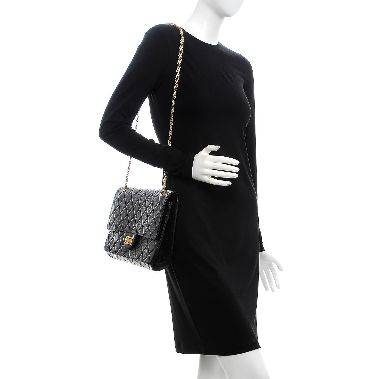 Chanel Aged Calfskin Quilted 50th Anniversary 2.55 Reissue 227 Flap Black 2 of 10