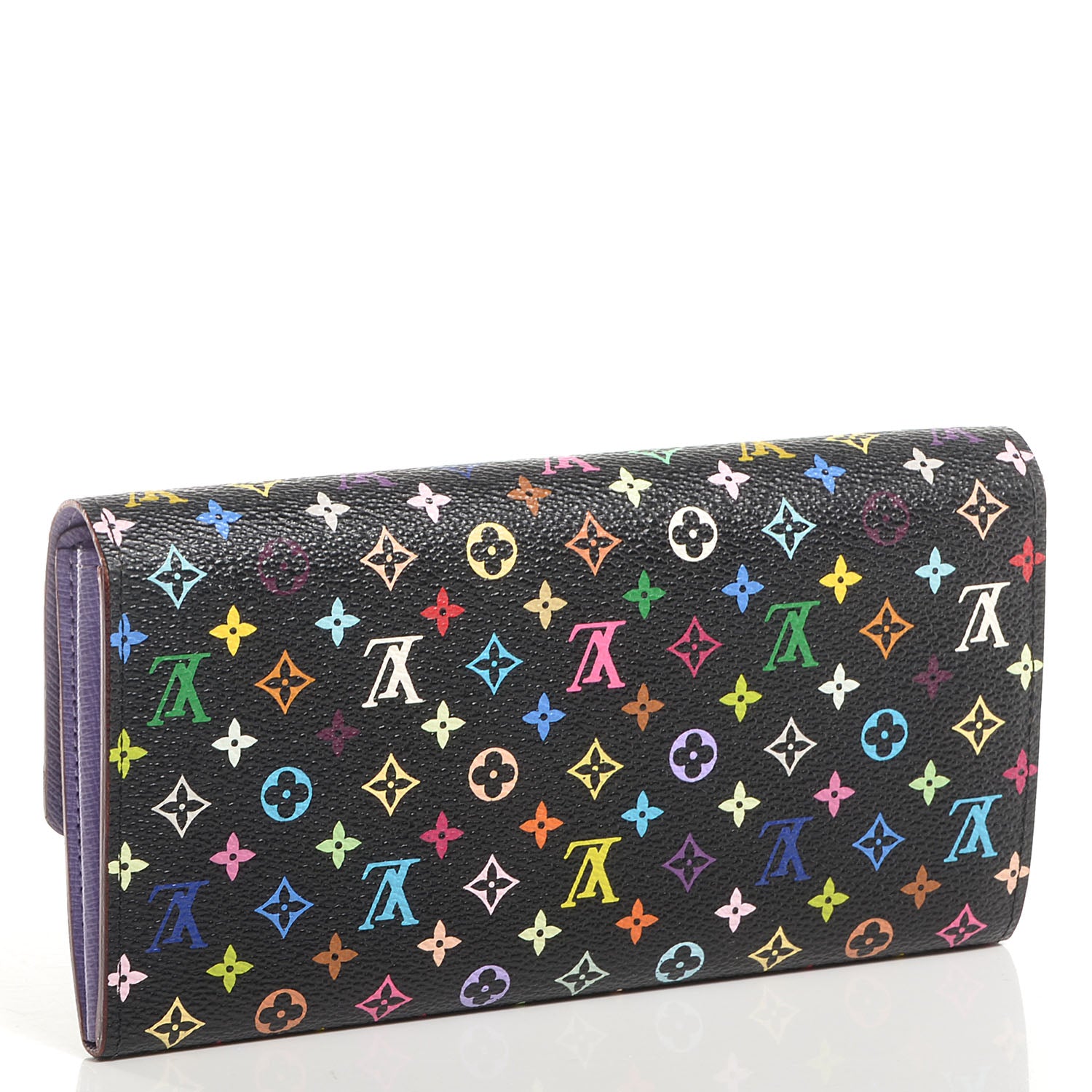 Louis Vuitton Monogram Multicolor Sarah Wallet Black Violet 3 of 9