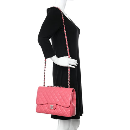 Chanel Caviar Quilted Jumbo Double Flap Pink 2 of 12