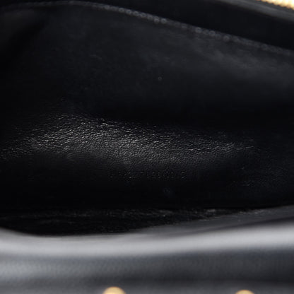 Saint Laurent Grain De Poudre Matelasse Chevron Monogram Chain Wallet Black 10 of 11